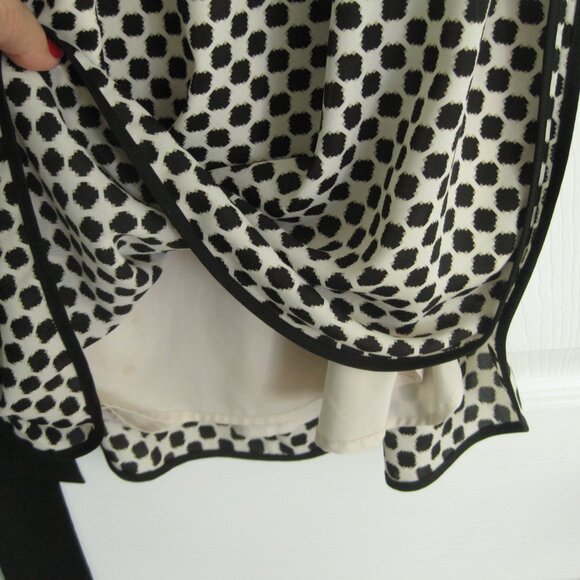 Banana Republic Dot Print Riviera Dress Size 0P Petite Shirt Dress Black Cream - Picture 7 of 10